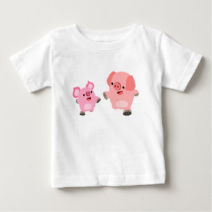 Cute Running Cartoon Pigs Baby T-Shirt