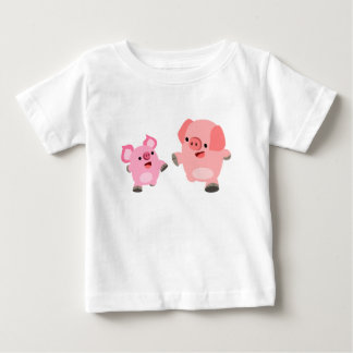 Cute Running Cartoon Pigs Baby T-Shirt
