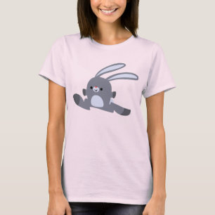 Cute Running Cartoon Rabbit Women T-Shirt