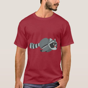 Cute Running Cartoon Racoon T-Shirt