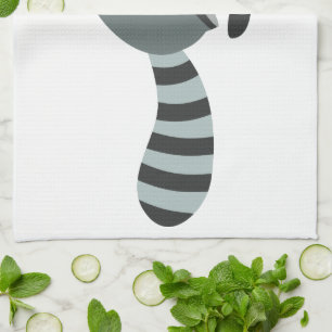 Cute Running Cartoon Racoon Tea Towel