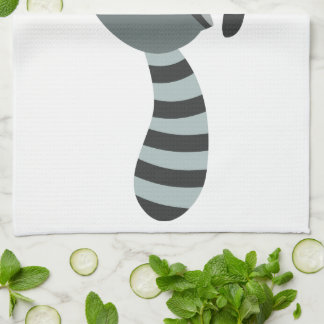 Cute Running Cartoon Racoon Tea Towel