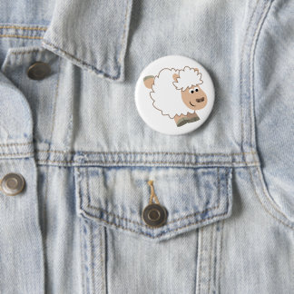 Cute Running Cartoon Sheep 6 Cm Round Badge