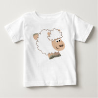 Cute Running Cartoon Sheep Baby T-Shirt