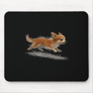 Cute running dog funny chihuahua running art meme mouse mat