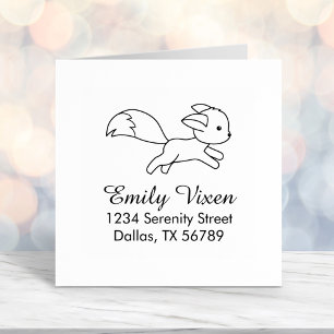 Cute Running Fox Address Self-inking Stamp