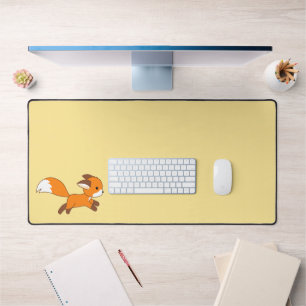 Cute Running Fox Desk Mat