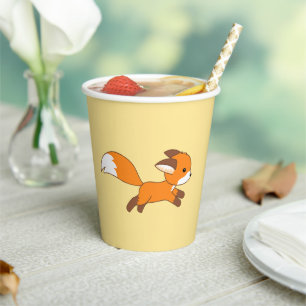 Cute Running Fox Paper Cups