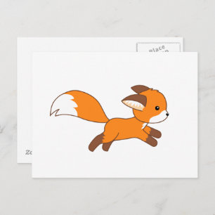 Cute Running Fox Postcard