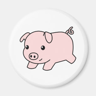 Cute Running Piglet Pig Magnet