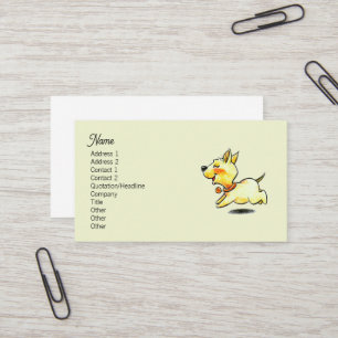 Cute Running Puppy Dog Illustration Business Card