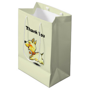 Cute Running Puppy Dog Thank You Medium Gift Bag