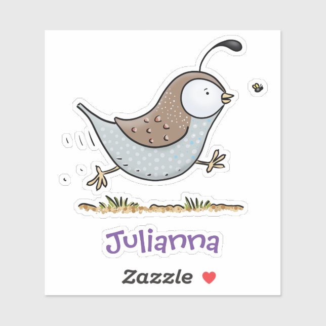 Cute running quail cartoon illustration (Sheet)