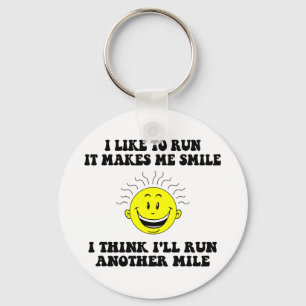 Cute running saying key ring