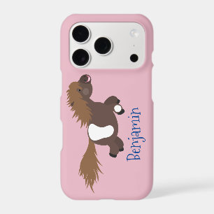 Cute running Shetland pony cartoon illustration