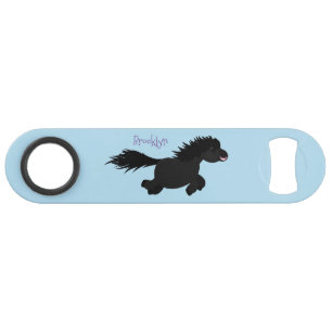 Cute running Shetland pony cartoon illustration