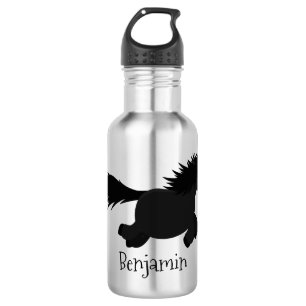 Cute running Shetland pony cartoon illustration 532 Ml Water Bottle