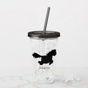 Cute running Shetland pony cartoon illustration Acrylic Tumbler