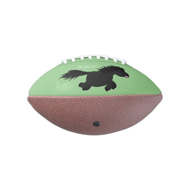 Cute running Shetland pony cartoon illustration American Football (Rotated 270)