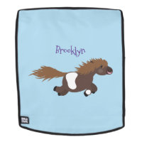 Cute running Shetland pony cartoon illustration