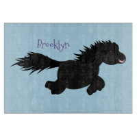Cute running Shetland pony cartoon illustration