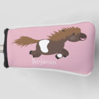 Cute running Shetland pony cartoon illustration
