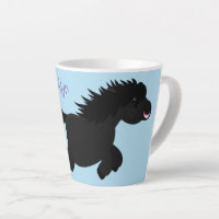 Cute running Shetland pony cartoon illustration