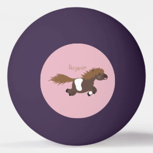 Cute running Shetland pony cartoon illustration Ping Pong Ball