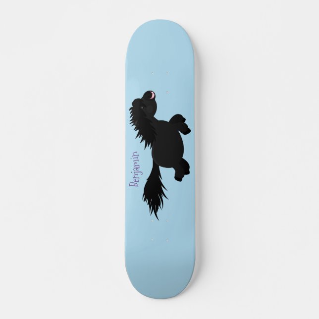 Cute running Shetland pony cartoon illustration Skateboard (Front)