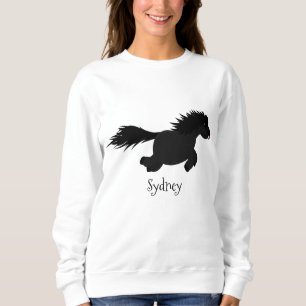Cute running Shetland pony cartoon illustration Sweatshirt