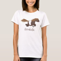 Cute running Shetland pony cartoon illustration