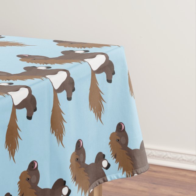 Cute running Shetland pony cartoon illustration  Tablecloth (In Situ)