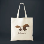 Cute running shetland pony cartoon illustration tote bag<br><div class="desc">This cute,  funny Shetland pony is drawn in cute cartoon illustration style. Lots of farmyard fun from the isles!</div>