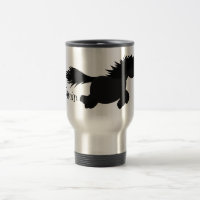 Cute running Shetland pony cartoon illustration