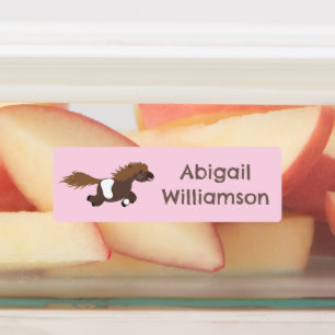 Cute running Shetland pony cartoon personalised 