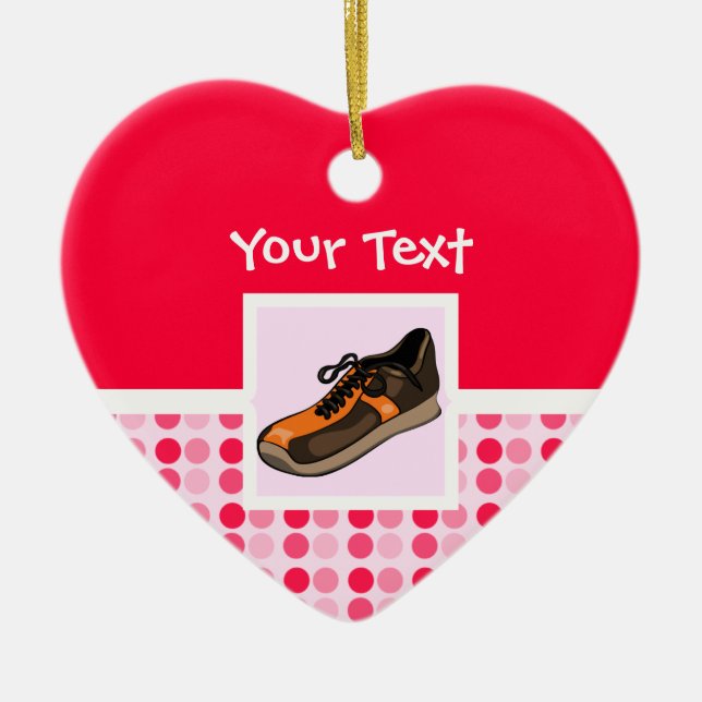 Cute Running Shoe Ceramic Tree Decoration (Front)