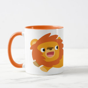 Cute Rushing Cartoon Lion Mug