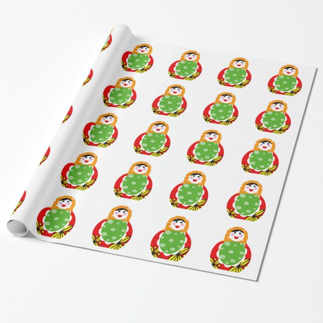 cute Russian nested doll Wrapping Paper (Unrolled)