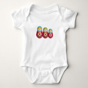 Cute Russian Nesting Doll Matryoshka Graphic Baby Bodysuit
