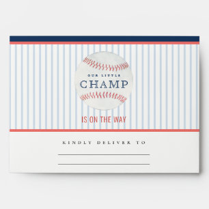 Cute Rust Our Little Champ Baseball Baby Shower Envelope