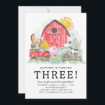 Cute Rustic Barnyard Animals Kids Farm Birthday Invitation<br><div class="desc">Cute Watercolor Rustic Barnyard Animals Kids Farm Birthday Invitation</div>