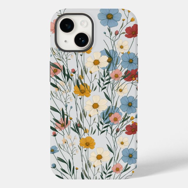 Cute Rustic Boho Colourful wildflower  Case-Mate iPhone Case (Back)