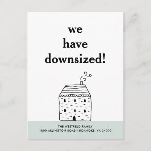 Cute Rustic Cottage Downsized New Home Moving  Announcement Postcard