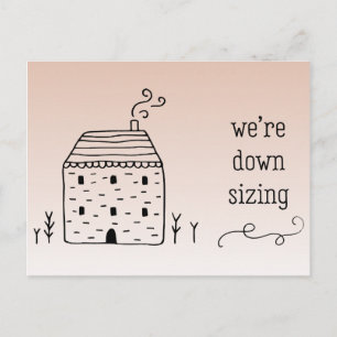 Cute Rustic Cottage Downsizing Address Change Announcement Postcard