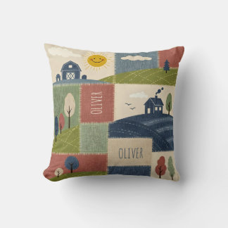 Cute Rustic Country Farmhouse Patchwork Cushion