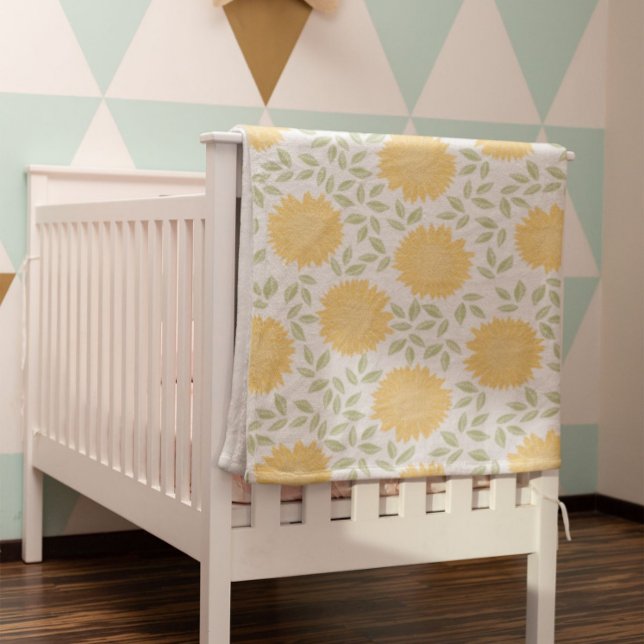 Cute Rustic Country Sunflower Pattern Fleece Blanket (Creator Uploaded)