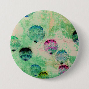 Cute, rustic, digital art round brush strokes 7.5 cm round badge