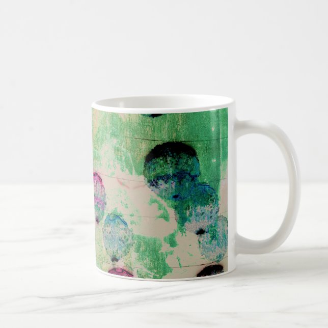 Cute, rustic, digital art round brush strokes coffee mug (Right)