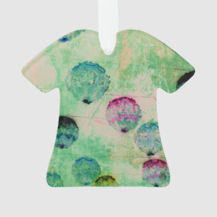 Cute, rustic, digital art round brush strokes ornament