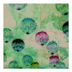 Cute, rustic, digital art round brush strokes poster